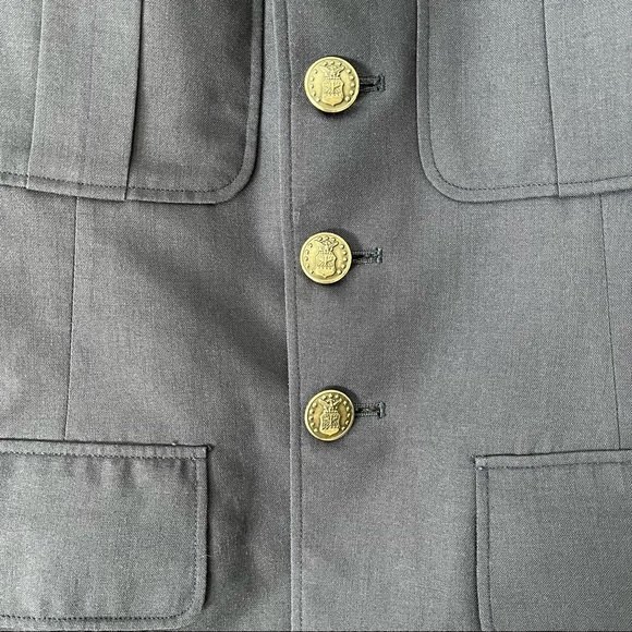 United States Air Force 1972 Blue Officer Uniform Tropical Wool Coat Jacket 39R - Picture 4 of 9